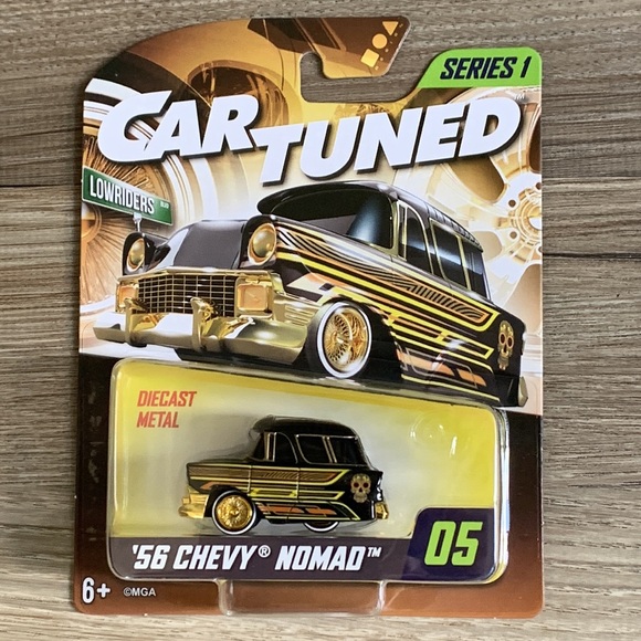 Car Tuned Series 1 56 Chevy Nomad 1956 Lowrider Black Diecast Metal CarTuned New - Picture 8 of 8